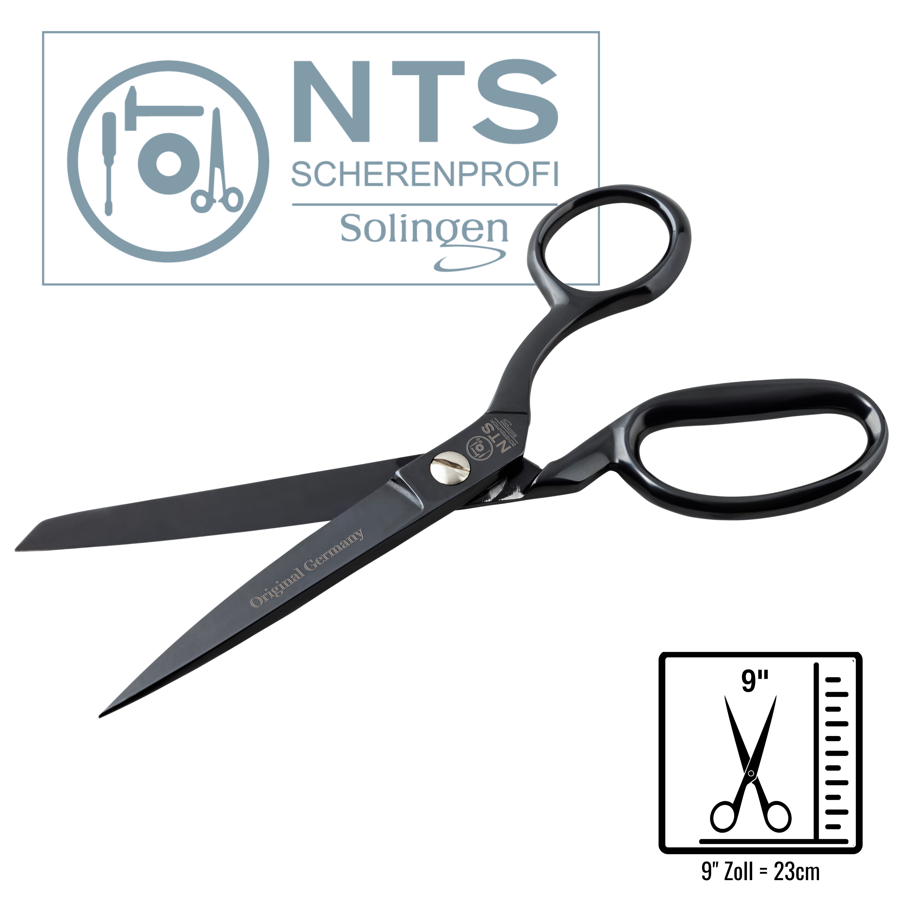NTS Black 9.5" Black Edition Tijera de sastre Tijera textil Tijera de tela Tijera industrial, aprox. 24 cm NTS Black 9.5" Black Edition Tijera de sastre Tijera textil Tijera de tela Tijera industrial, aprox. 24 cm
