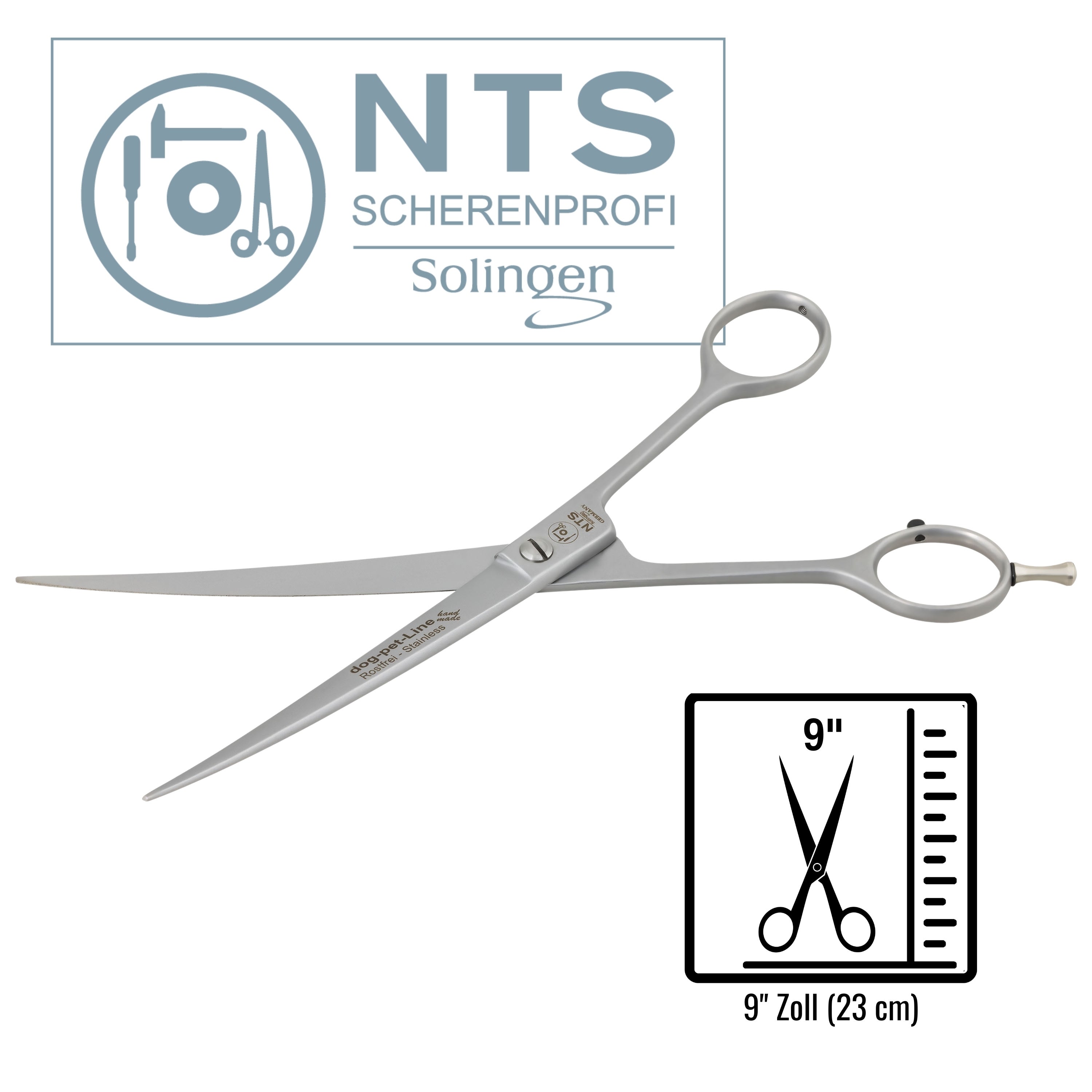 NTS Tijeras para perros / Tijeras para pelaje curvadas Tamano 9.0 pulgadas - 22,9 cm 90090-9.0G tambien utilizables como tijeras para ganado NTS Tijeras para perros / Tijeras para pelaje curvadas Tamano 9.0 pulgadas - 22,9 cm 90090-9.0G tambien utilizables como tijeras para ganado
