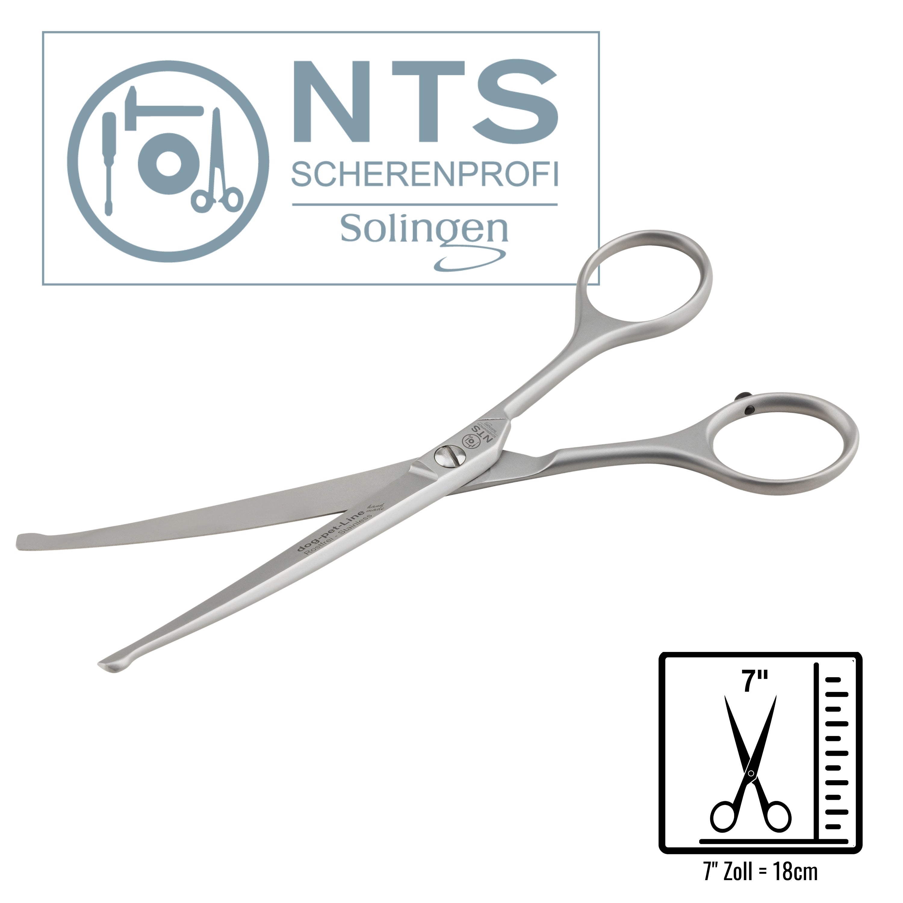 NTS Tijeras para perros / Tijeras para ganado / Tijeras para pelaje con botón, Tamaño 18 cm NTS Tijeras para perros / Tijeras para ganado / Tijeras para pelaje con botón, Tamaño 18 cm
