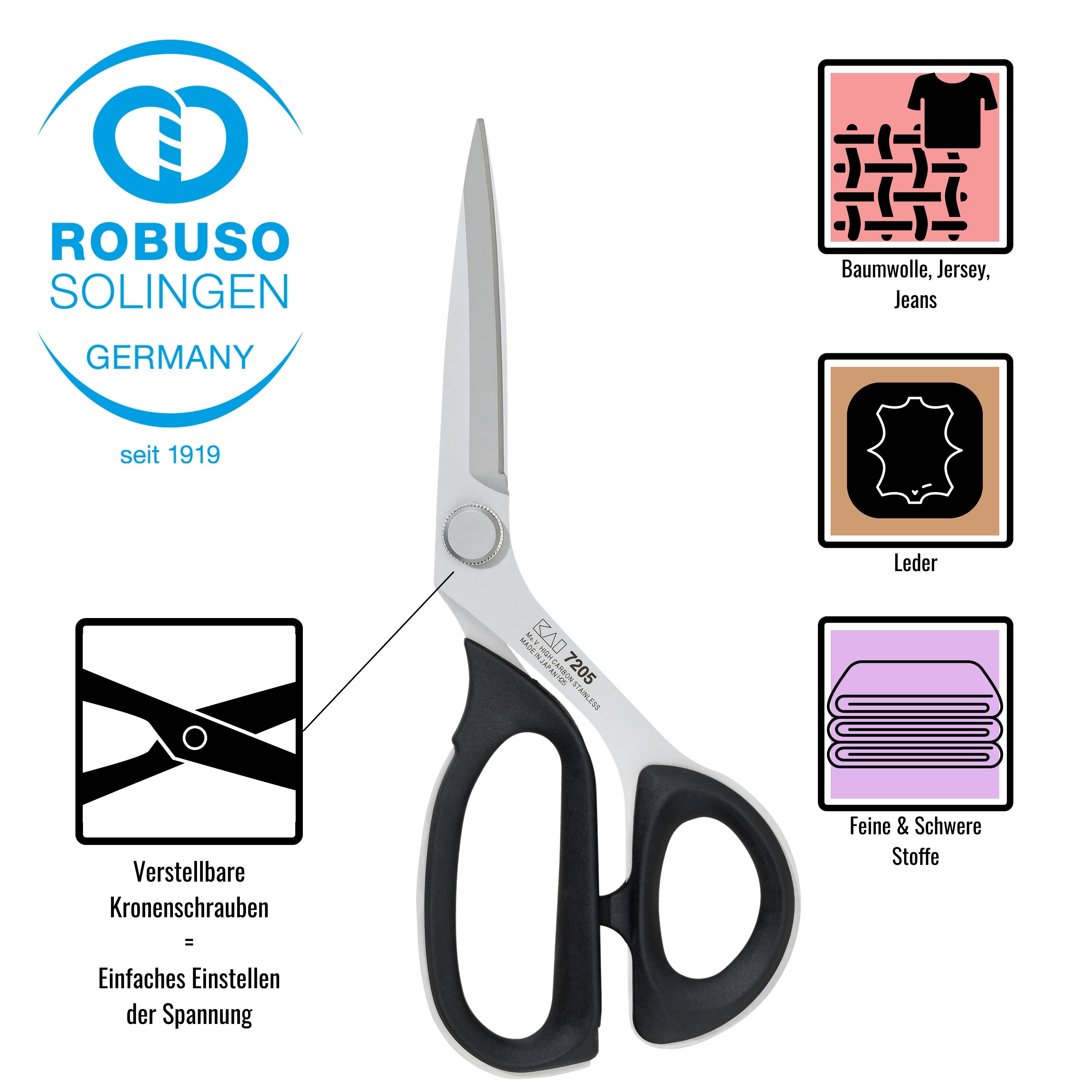 KAI 7205 Stainless Steel Shears, 8"