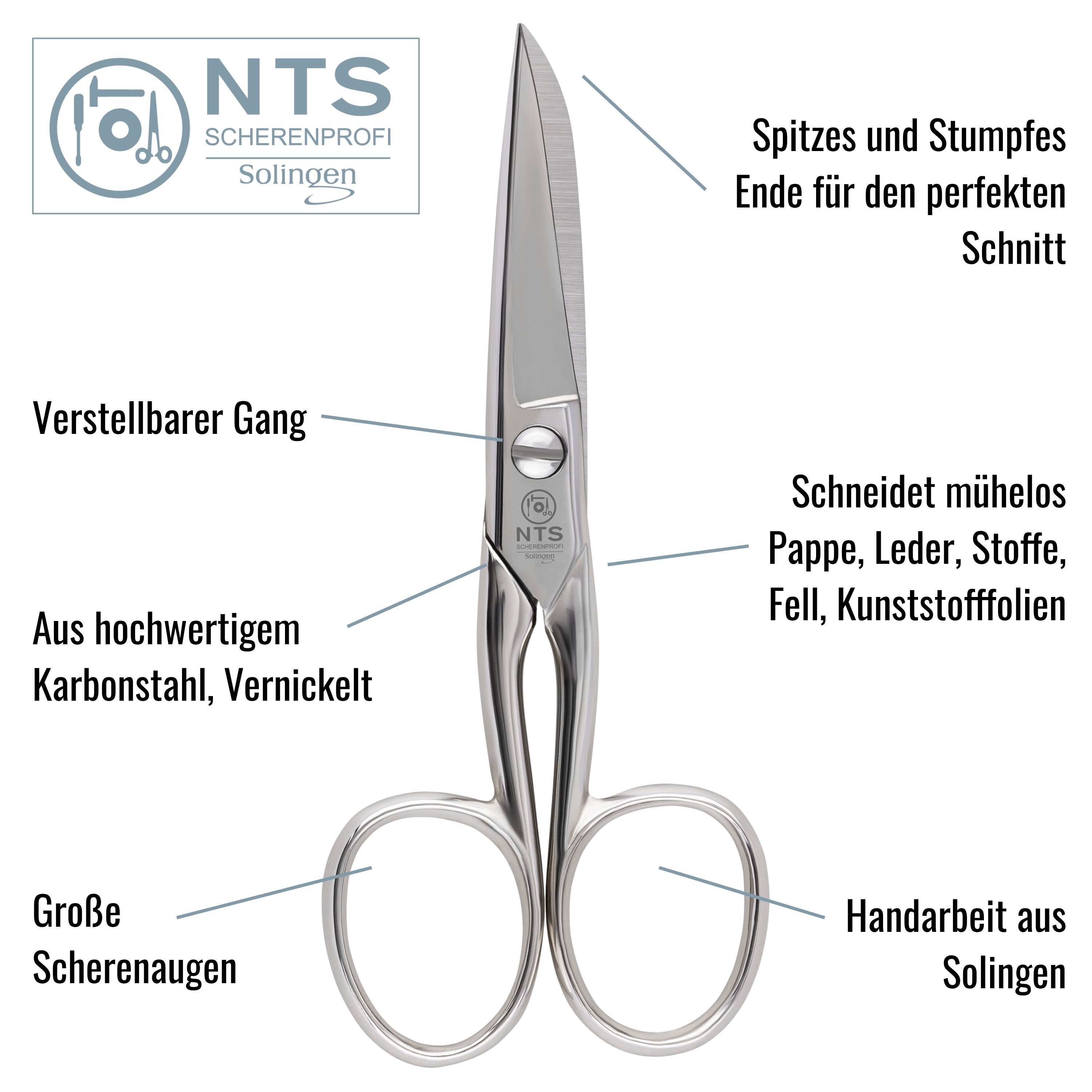 NTS Industrieschere Spitz/Stumpf 4"
