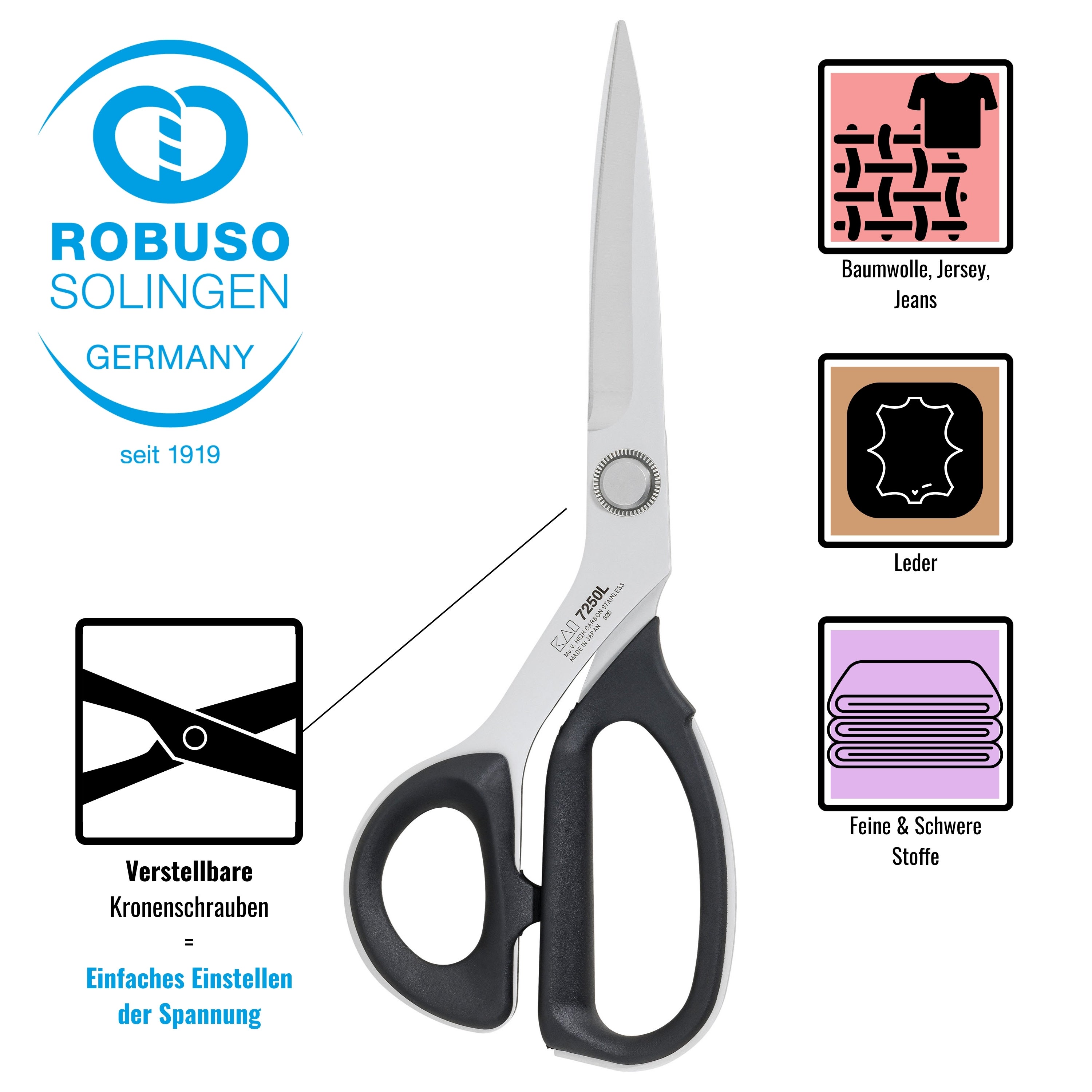 KAI Tijeras de sastre para zurdos, acero inoxidable 9,5"