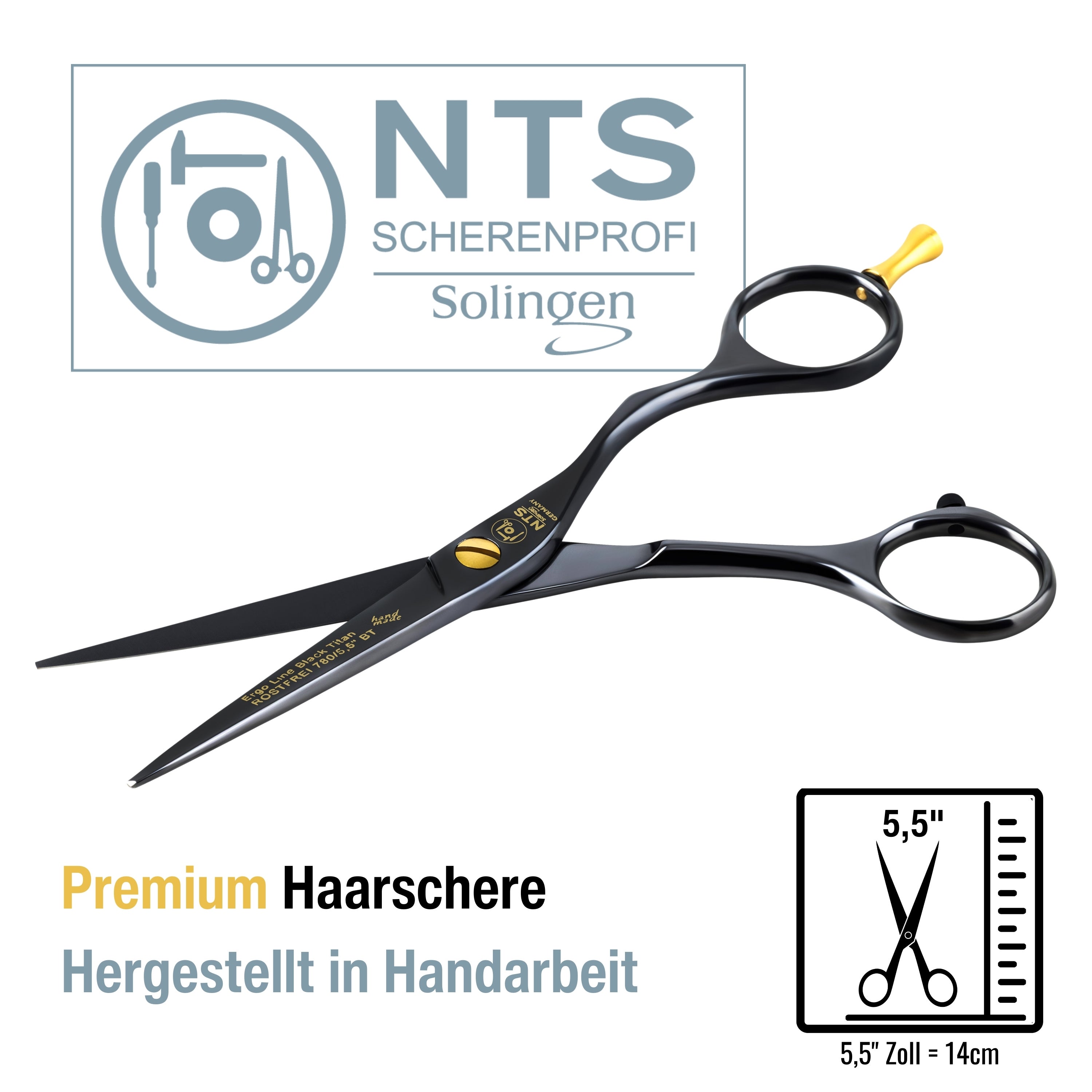 NTS Haarschere Ergo Black Titan Line 5,5"