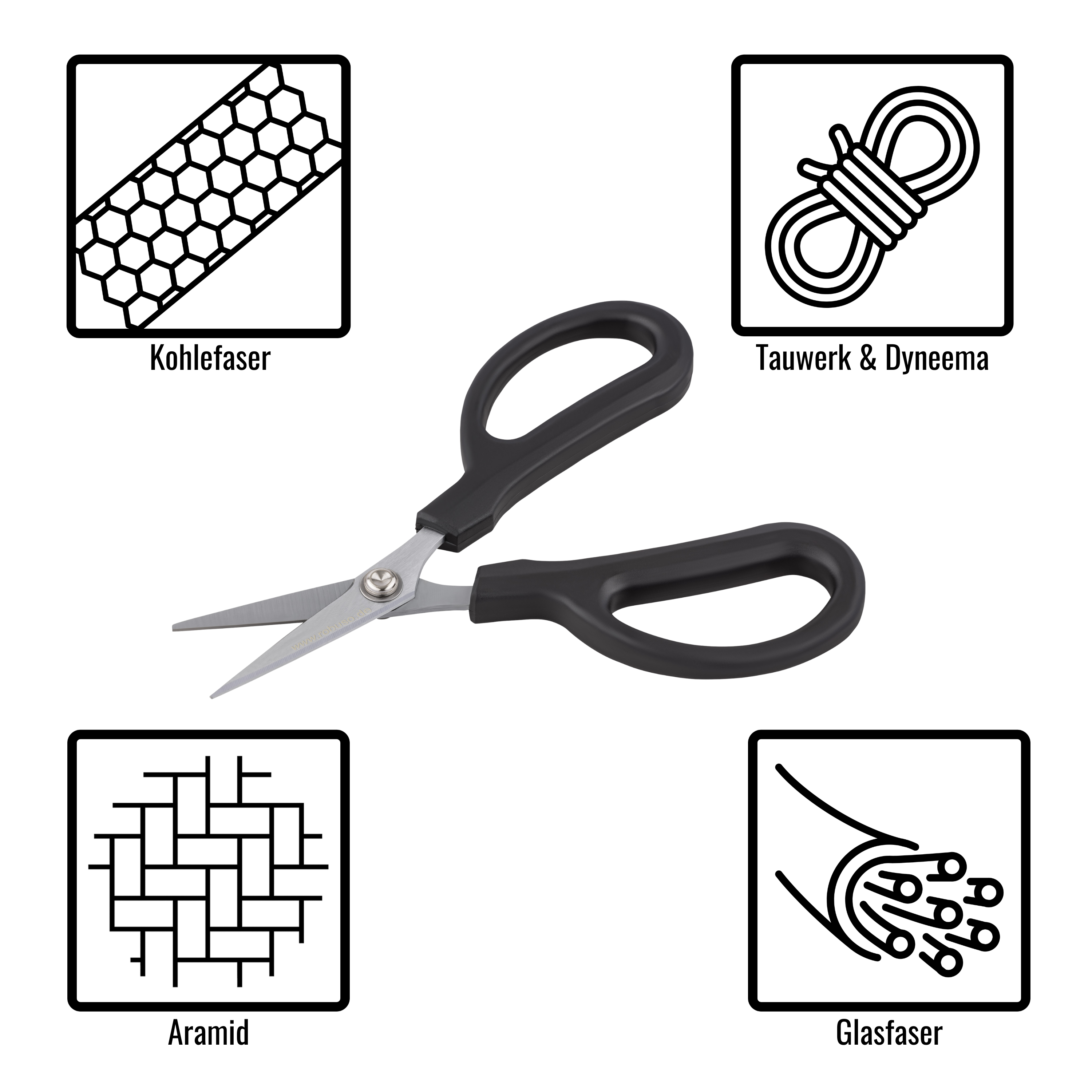 PELLORO Tesoura de Tecelão para Aramida / Tesoura de Splice 6"