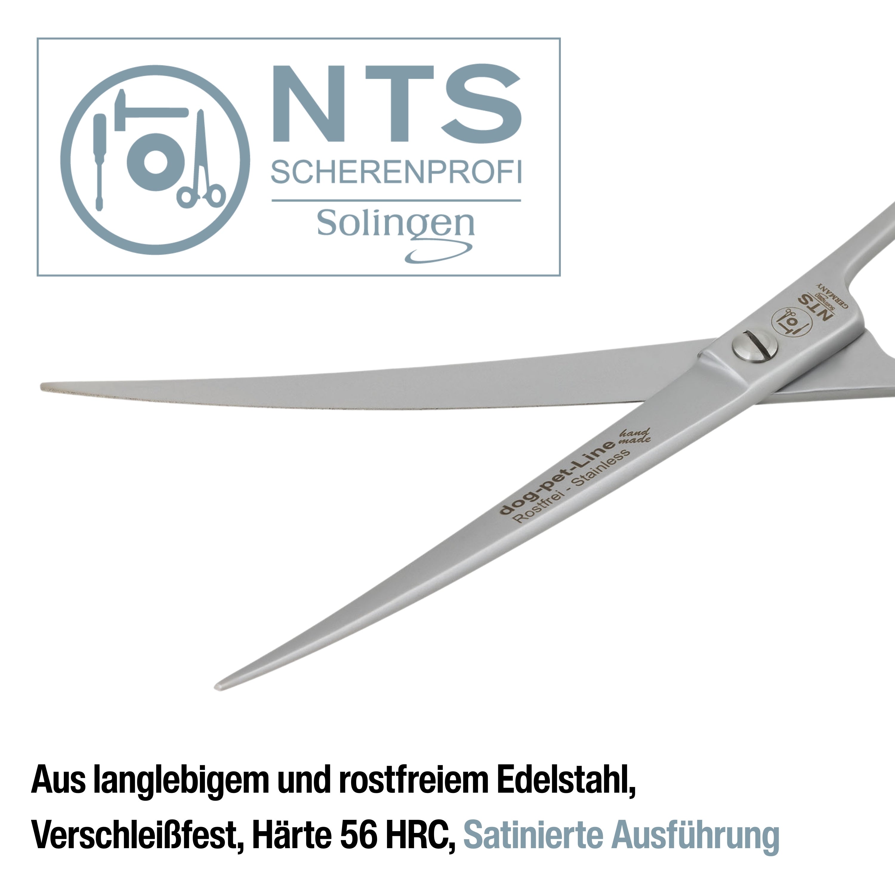 NTS Hundeschere mit gebogenen Schneiden 9"