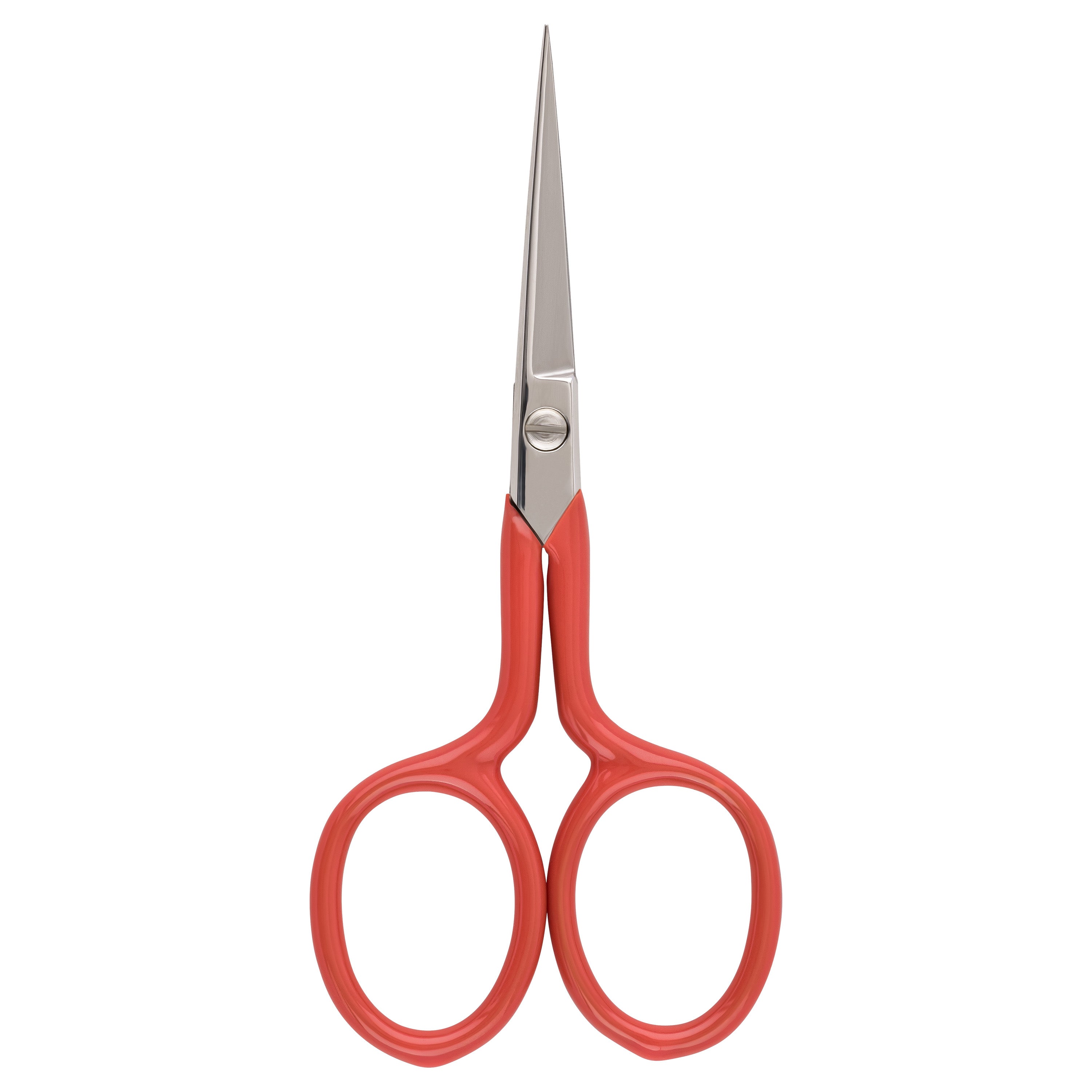 NTS Stickschere vernickelt Griffe PVC ROT 3,5"