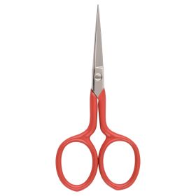 NTS Stickschere vernickelt Griffe PVC ROT 3,5"